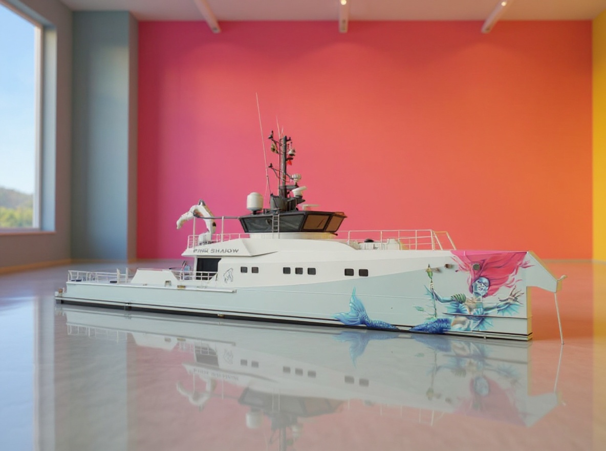 Pink Shadow: The $13.9 Million Yacht Built to Carry Other Boats — in-use lifestyle shot