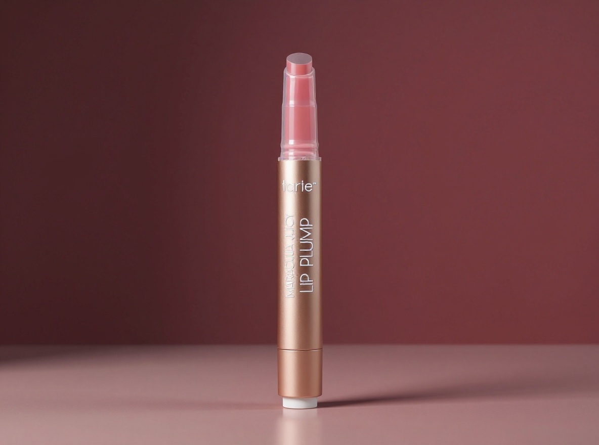 tarte maracuja juicy lip plump – Hydrating & Volumizing Lip Plumper Gloss Balm with Nourishing Hyaluronic Acid & Vitamin E, Plumps & Moisturizes, Vegan & Cruelty-Free — in-use lifestyle shot