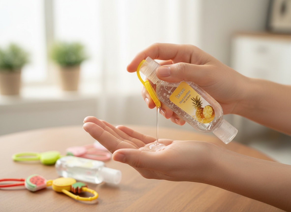 24 Pack Fruit Scentend Hand Sanitizers with Cute Keychains Bulk Travel Size Mini Hand Sanitizer Gel 1oz Employee Appreci