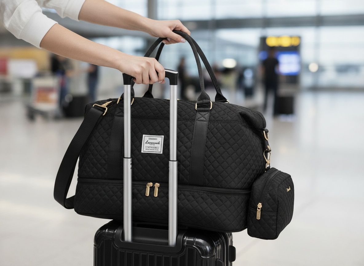 LOVEVOOK Travel Duffle Bag,Weekender Bags for Women with Shoe Compartment，Carry on Overnight Bag with Toiletry Bag,Gym D