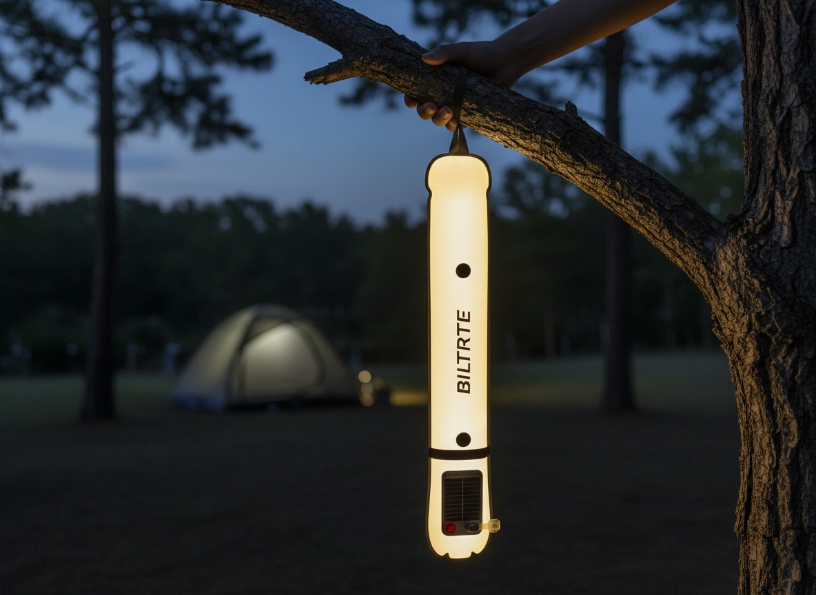 24" Inflatable Solar Camping Lantern,Magnetic LED Tube Light with USB-C 2000mAh Phone Charger,IP66 Waterproof TPU Tent L