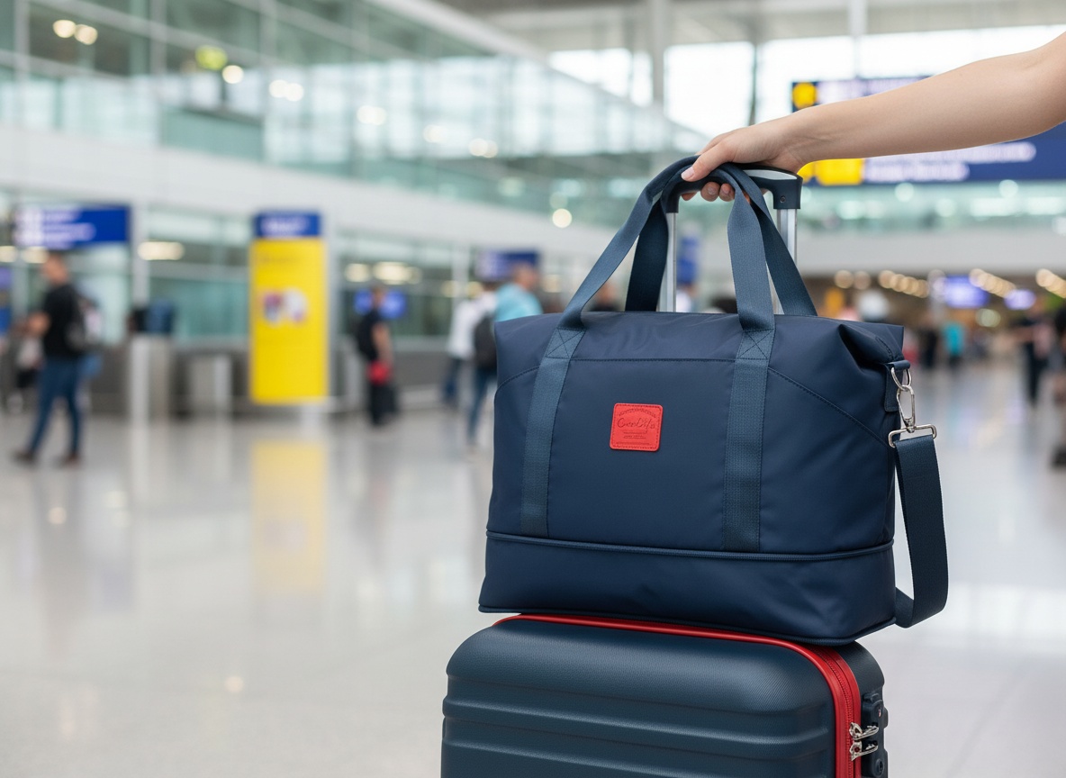 Coolife 3 piece luggage Carry On Hardside Set TSA Lock,Navy Red(DB/TB/20) | 360° Smooth Spinner Wheels;Smart Trolley Sle