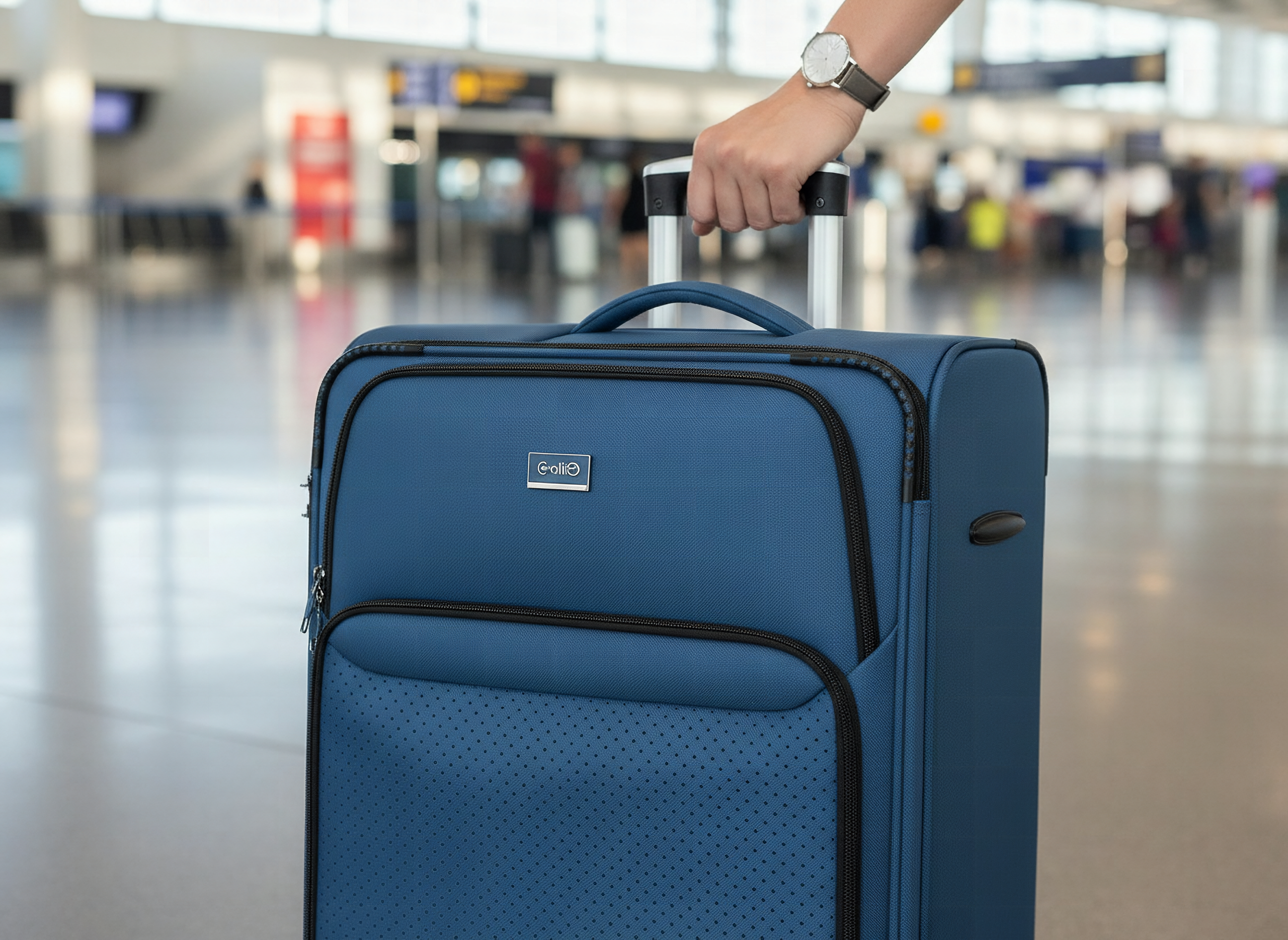Coolife Luggage Sets 3 Piece Upgraded Softside Lightweight Spinner Luggage Set, Durable 1800D Suitcases with Dual Spinne