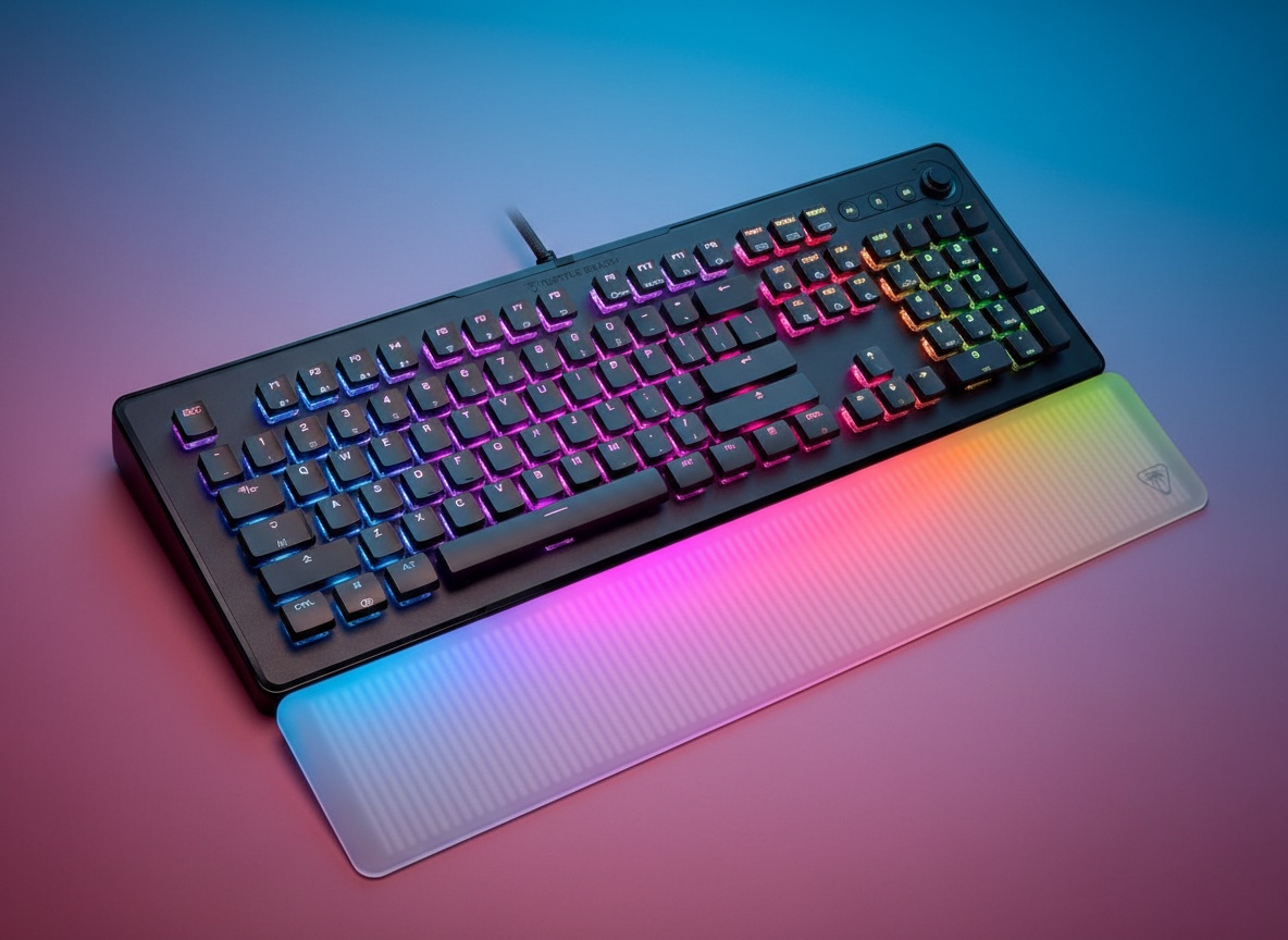 Turtle Beach Vulcan II Max Optical-Mechanical RGB Gaming Keyboard | Customizable RGB Keys & Palm Rest, Smart Keys, Titan II Linear Switches, Anodized Aluminum Top Plate, Media Controls, Black limited-time deal deal image 1
