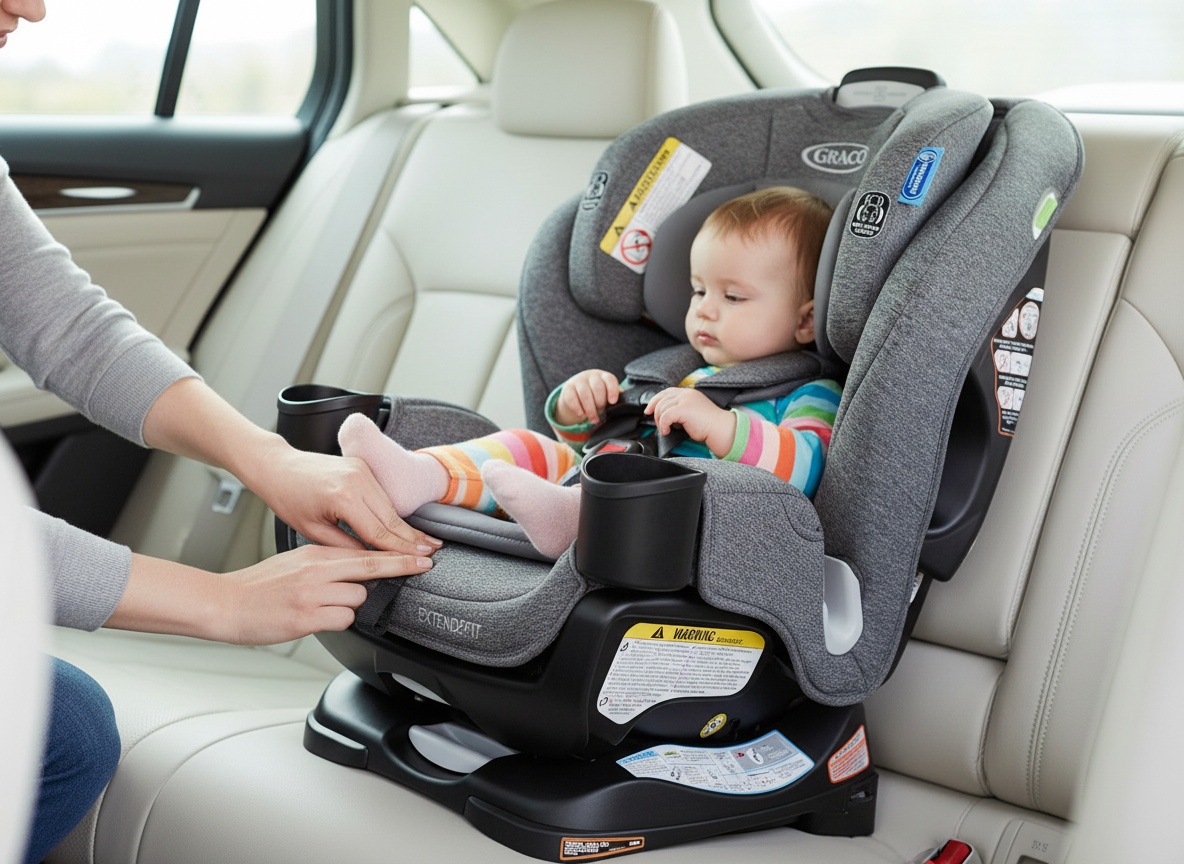 Graco Extend2Fit 3-in-1 Convertible Car Seat, 3 Modes – Rear Facing, Forward Facing Baby Car Seat and Highback Booster S