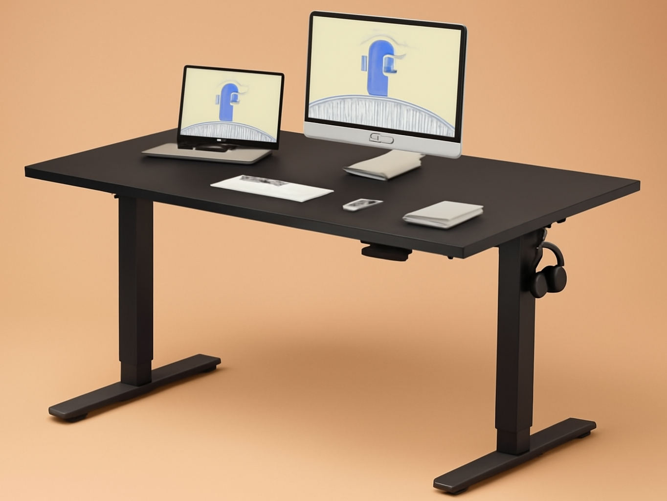 FLEXISPOT EN1 One-Piece Standing Desk, Electric Adjustable with 4 Memory Presets, 176 LBS Capacity, Stable & Quiet, Seamless Desktop for Home Office & Dual Monitors, 48
