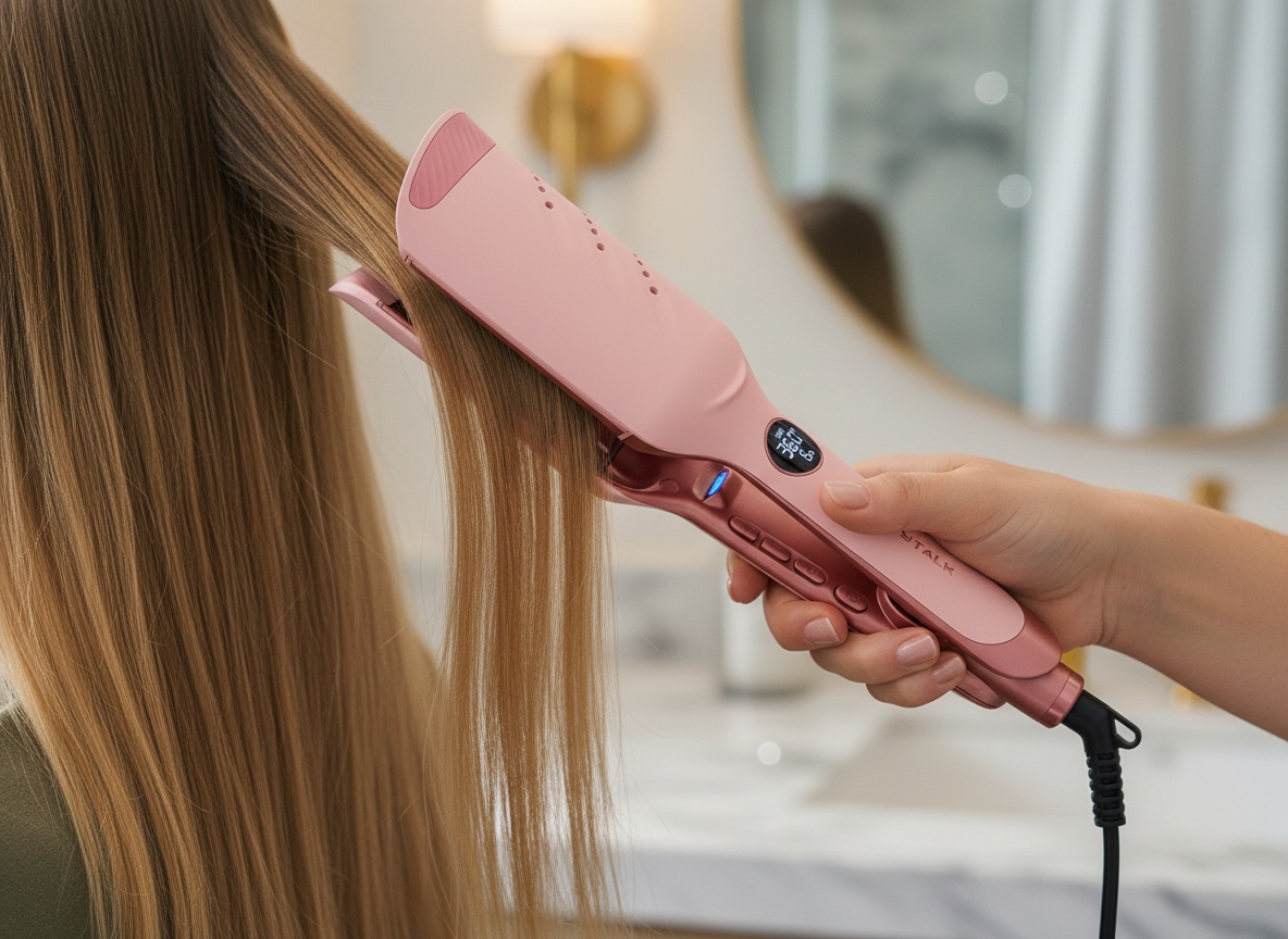 Wavytalk Power Wave Hair Crimper, Ionic Hair Waver for Less Heat Damage | Beach Waves Curling Wand, Crimping Iron, Venti