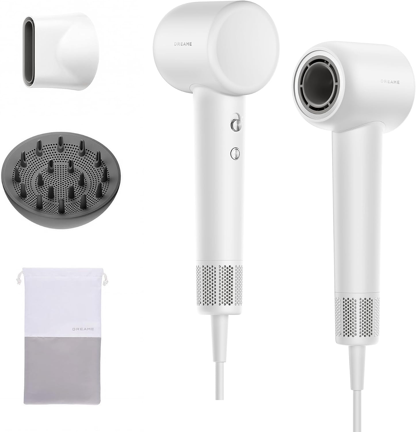 Dreame Gleam Travel Hair Dryer for Women, 110,000RPM High Speed Hair Blower with Diffusers, Fast Drying, 200M Negative I